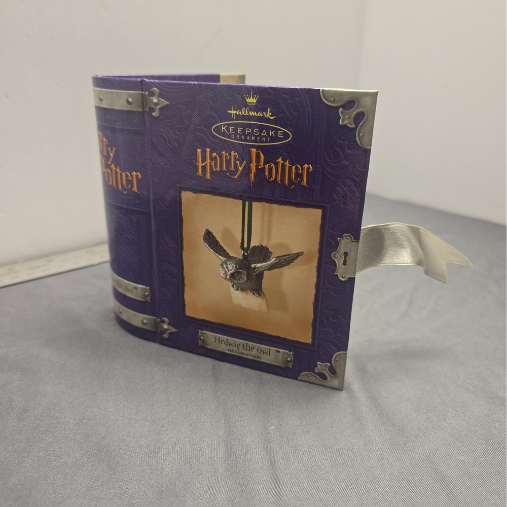 NEW Vintage Harry Potter Hallmark Keepsake Ornament Pewter Hedwig the Owl 2000